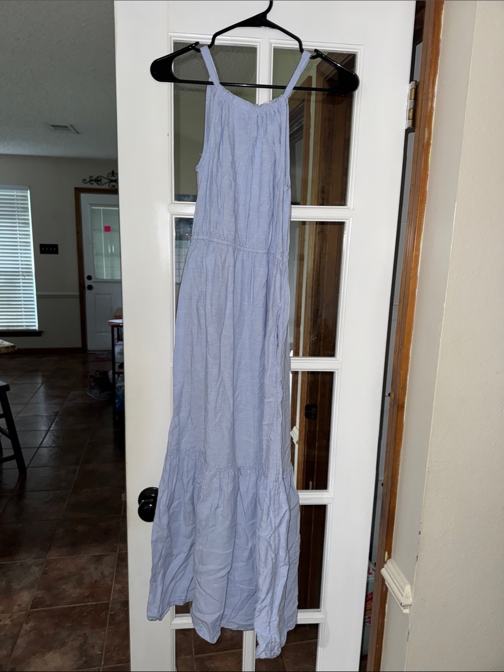 Joie Sleeveless Light Blue Maxi Dress with Tiered Skirt - Women's Summer Dress